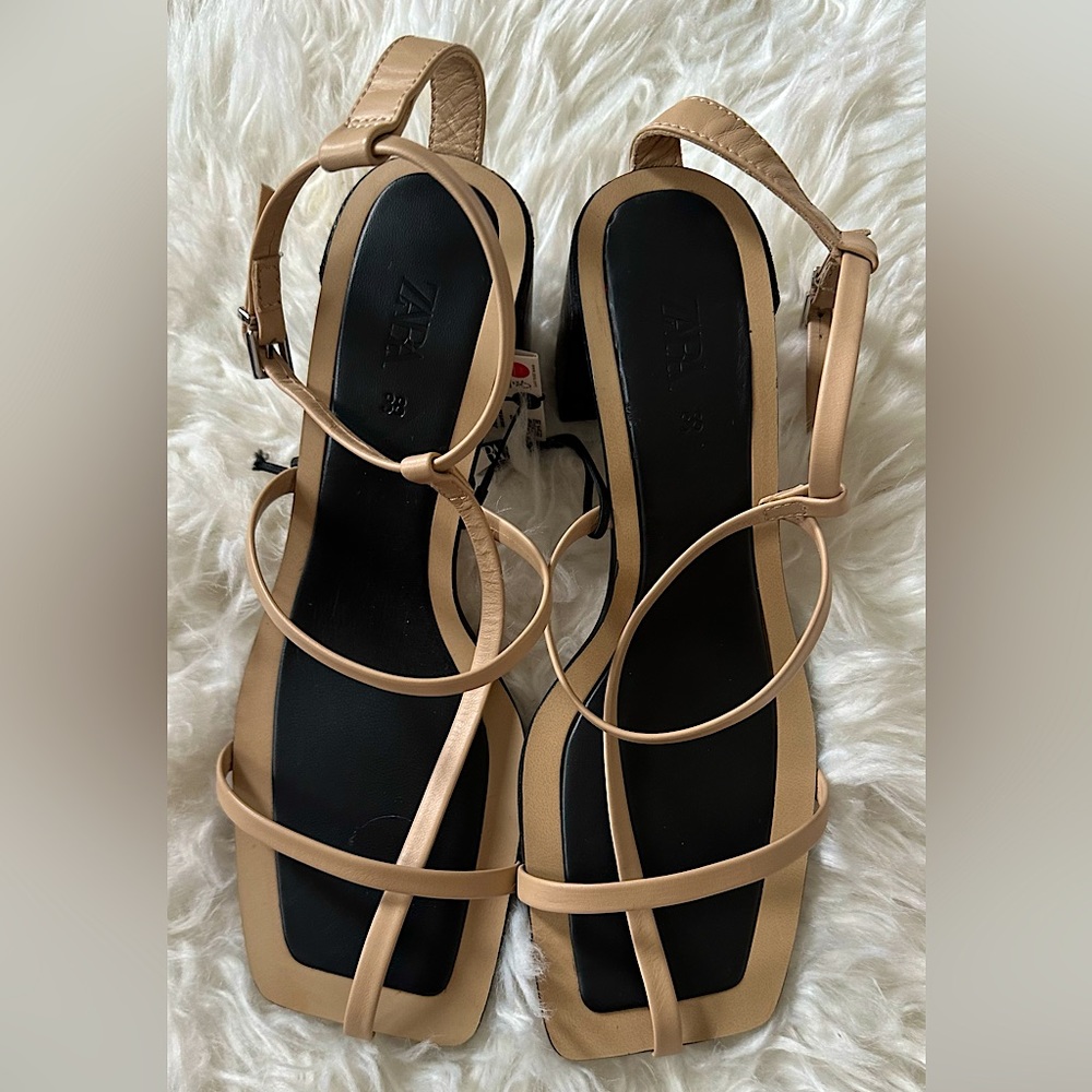 Zara | Leather Ankle Strap | Zara Sandal Heels